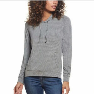 Weatherproof vintage ladies gingham hoodie Small Black & White New